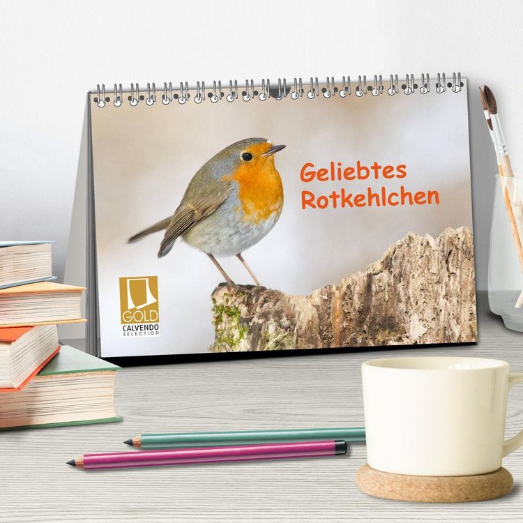 Produktbild: Geliebtes Rotkehlchen (Tischkalender 2026 DIN A5 quer), CALVENDO Monatskalender
