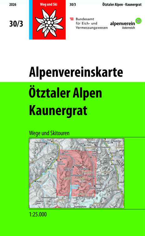 Produktbild: Alpenvereinskarte