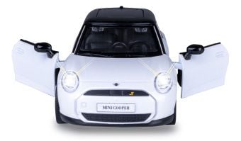 Produktbild: BMW Mini Cooper Diecast 1:28 wei&szlig; inkl. Knopfzellen