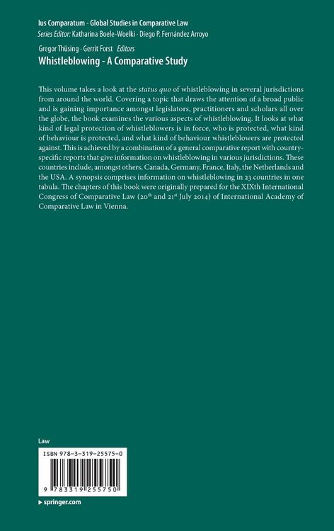 Produktbild: Whistleblowing - A Comparative Study