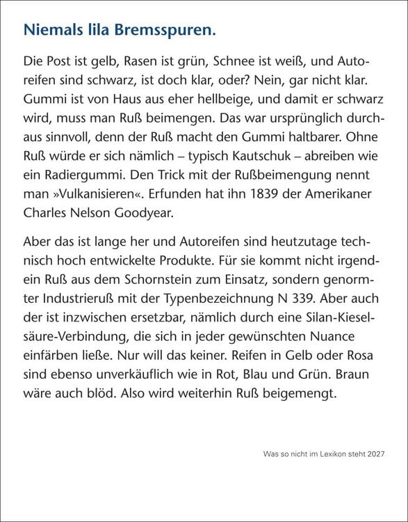 Produktbild: Was so nicht im Lexikon steht Tagesabrei&szlig;kalender 2027 - Kuriosit&auml;ten, Hist&ouml;rchen und merkw&uuml;rdige Geschichten