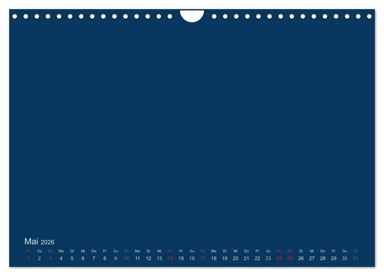Produktbild: Bastelkalender - Dunkelblau (Wandkalender 2026 DIN A4 quer), CALVENDO Monatskalender