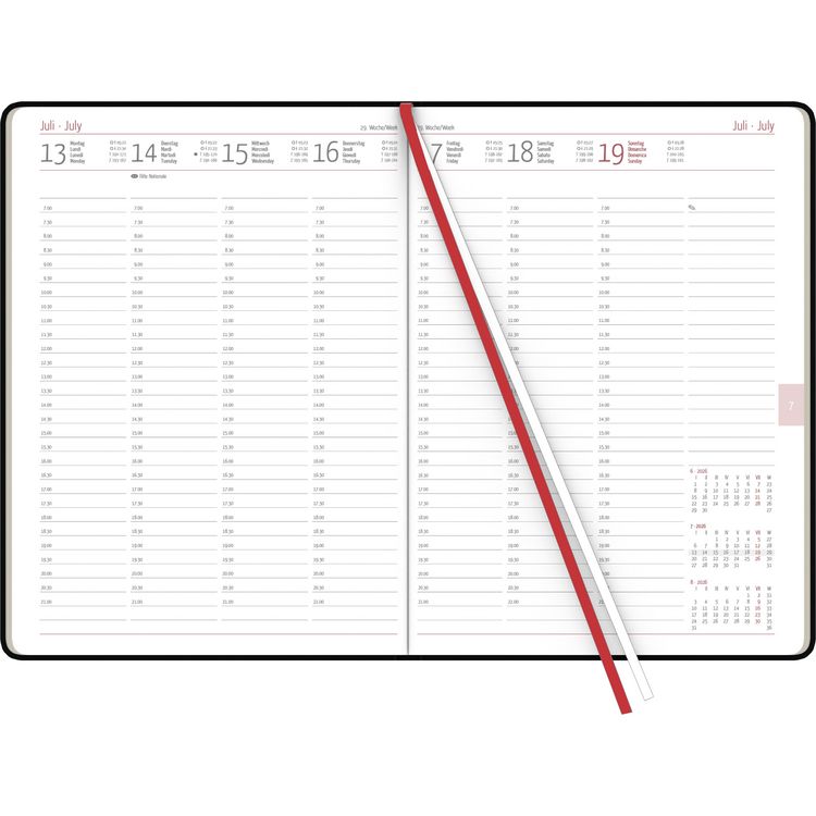 Manager-Timer XL Tucson schwarz 2026 - Cheftimer A4 (21,7x30,3 cm) - 1 Woche 2 Seiten - 160 Seiten - Tucson-Einband - Zettler