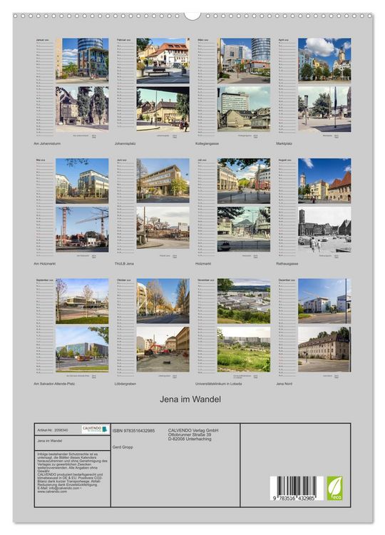 Produktbild: Jena im Wandel (hochwertiger Premium Wandkalender 2026 DIN A2 hoch), Kunstdruck in Hochglanz
