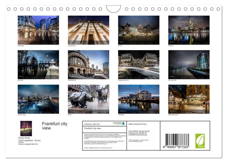 Produktbild: Frankfurt city view (Wandkalender 2026 DIN A4 quer), CALVENDO Monatskalender
