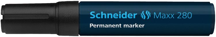 Produktbild: Schneider Permanent-Marker Maxx 280, schwarz, Keilspitze 4+12mm