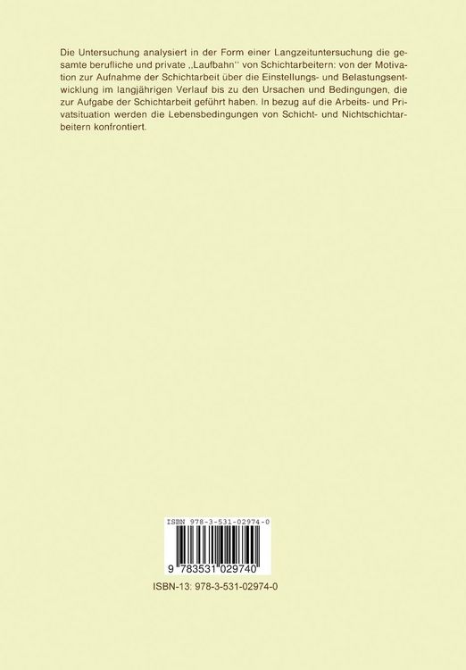 Produktbild: Schichtarbeit als Langzeiteinflu&szlig; auf betriebliche, private und soziale Bez&uuml;ge