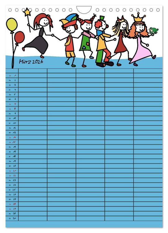 Produktbild: Fr&ouml;hlicher Familienplaner (Wandkalender 2026 DIN A4 hoch), CALVENDO Monatskalender