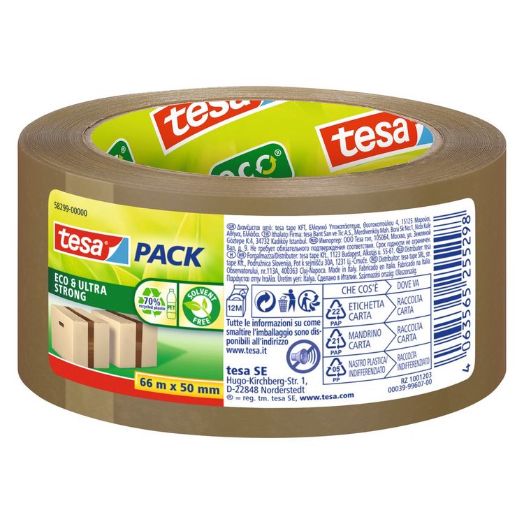 Produktbild: TESA&reg; Verpackungsband ecoLogo&reg; Eco & Ultra Strong, 50 mm x 66 m braun