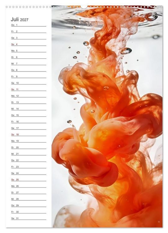 Produktbild: Quiet Fluids - Fluid Art Farben zwischen Wasser und Licht (Wandkalender 2027 DIN A2 hoch), CALVENDO Monatskalender