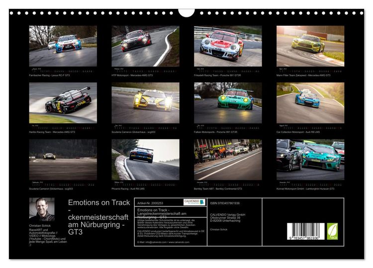 Produktbild: Emotions on Track - Langstreckenmeisterschaft am N&uuml;rburgring - GT3 (Wandkalender 2026 DIN A3 quer), CALVENDO Monatskalender