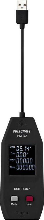 Produktbild: VOLTCRAFT PM-42 USB Typ A Tester mit Zuschaltung von Last