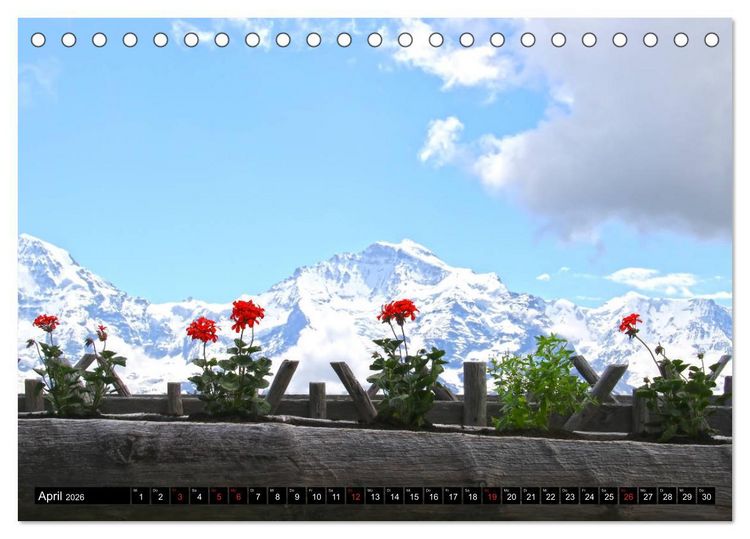 Produktbild: Das Dreigestirn im Berner Oberland. Eiger, M&ouml;nch und Jungfrau (Tischkalender 2026 DIN A5 quer), CALVENDO Monatskalender