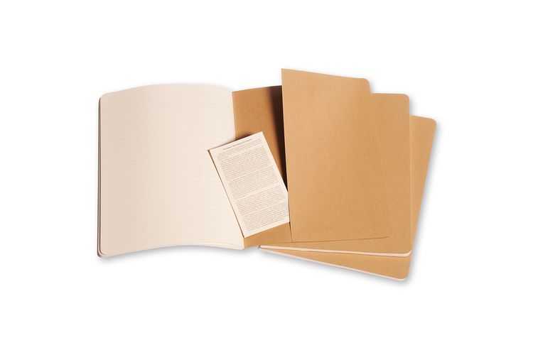 Produktbild: Moleskine Cahier Extra Large liniert packpapierbraun. 3er Pack