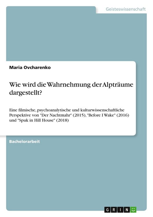 Produktbild: Wie wird die Wahrnehmung der Alptr&auml;ume dargestellt?
