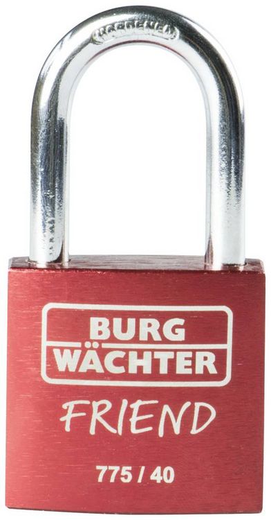 Produktbild: Burg W&auml;chter 39431 Vorh&auml;ngeschloss 40.00mm verschieden schlie&szlig;end Rot Schl&uuml;sselschloss
