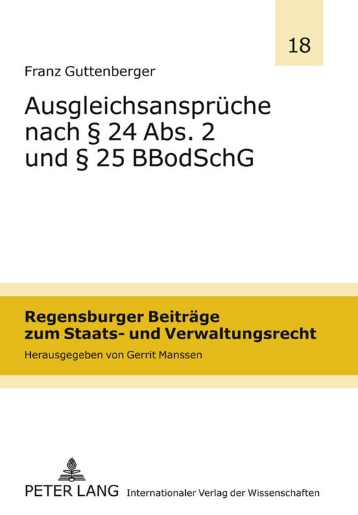 Produktbild: Ausgleichsanspr&uuml;che nach &sect; 24 Abs. 2 und &sect; 25 BBodSchG