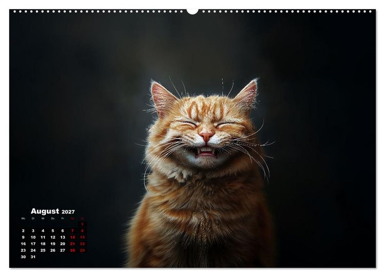 Produktbild: Auch Katzen lachen gern (hochwertiger Premium Wandkalender 2027 DIN A2 quer), Kunstdruck in Hochglanz