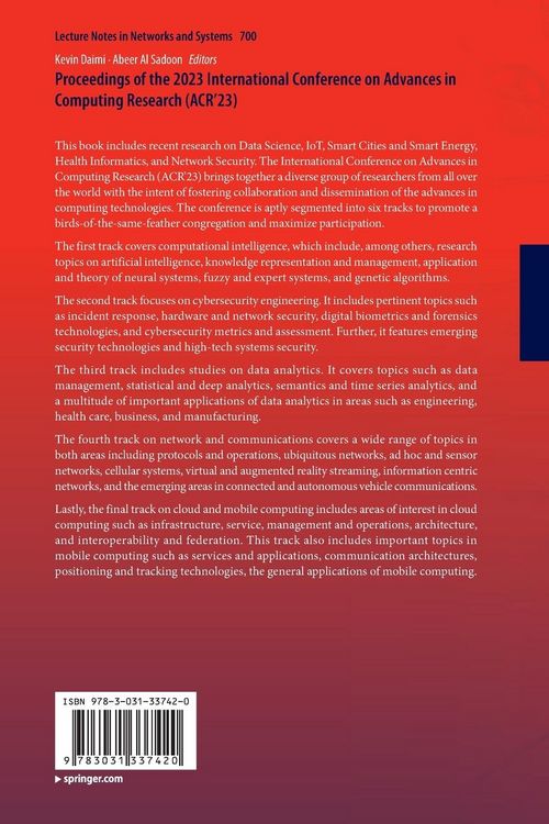 Produktbild: Proceedings of the 2023 International Conference on Advances in Computing Research (ACR&rsquo;23)