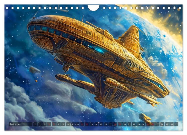 Produktbild: Raumschiffe - Im Universum durch Raum und Zeit (Wandkalender 2026 DIN A4 quer), CALVENDO Monatskalender