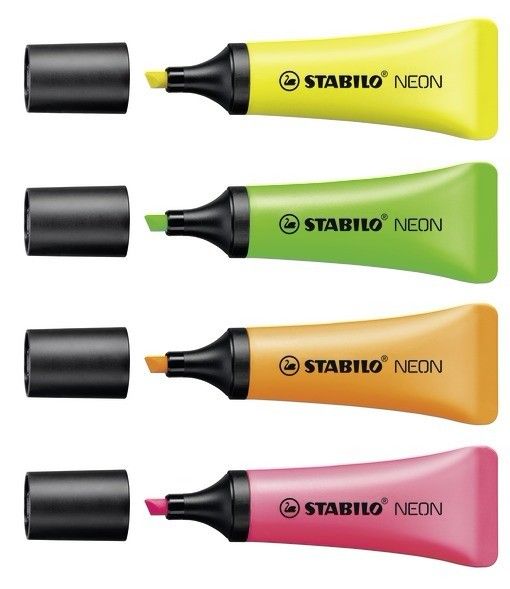 Produktbild: STABILO Textmarker -   NEON - 4er Pack - gelb, gr&uuml;n, pink, orange