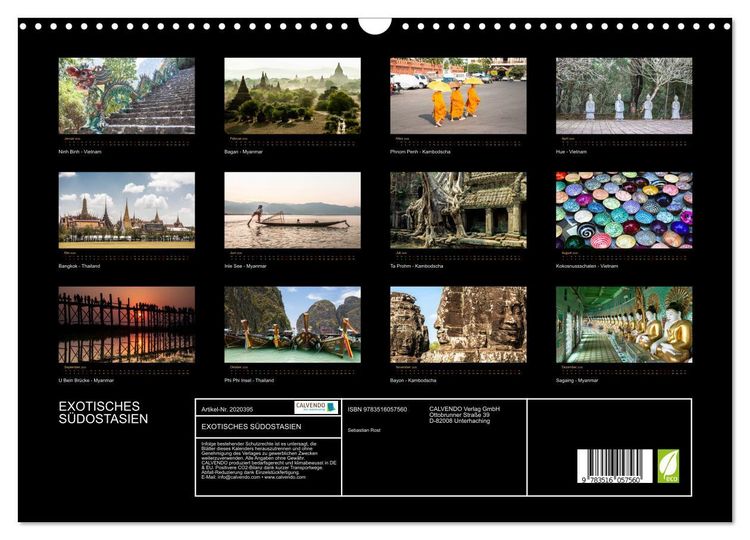 Produktbild: EXOTISCHES S&Uuml;DOSTASIEN (Wandkalender 2026 DIN A3 quer), CALVENDO Monatskalender