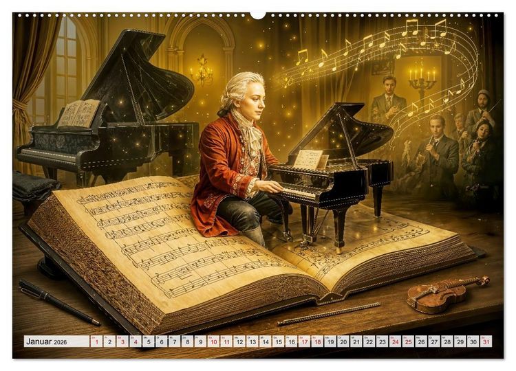 Produktbild: Magische Welt der B&uuml;cher - Fantastische Abenteuer zwischen den Seiten (hochwertiger Premium Wandkalender 2026 DIN A2 quer), Kunstdruck in Hochglanz