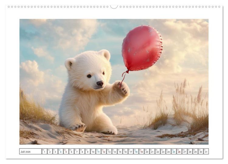 Produktbild: Kleiner Eisb&auml;r und die gro&szlig;e Welt (hochwertiger Premium Wandkalender 2026 DIN A2 quer), Kunstdruck in Hochglanz