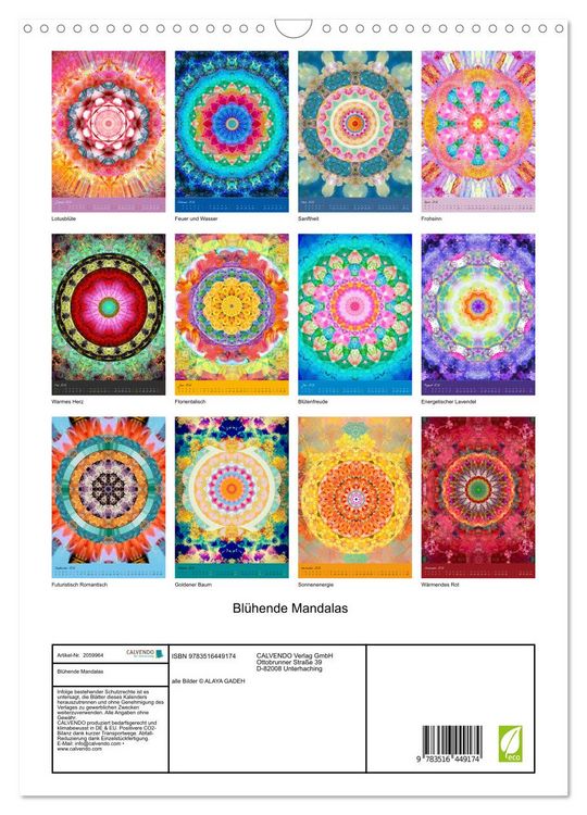Produktbild: Bl&uuml;hende Mandalas (Wandkalender 2026 DIN A3 hoch), CALVENDO Monatskalender