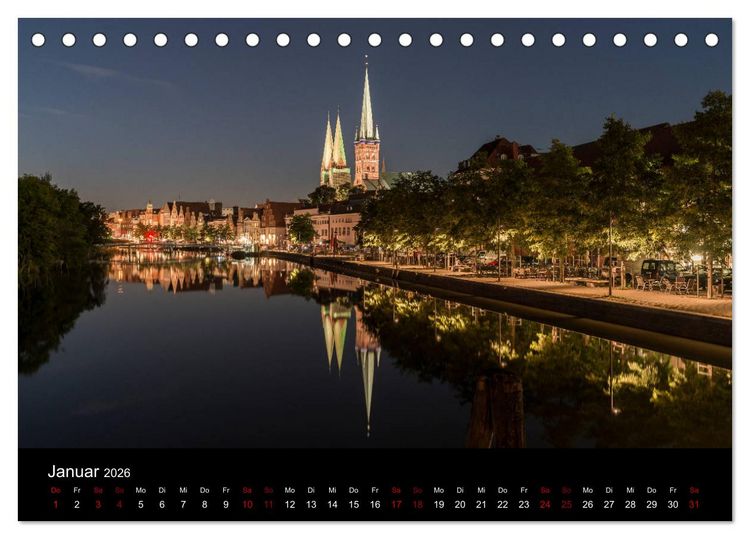 Produktbild: Eine Nacht in L&uuml;beck (Tischkalender 2026 DIN A5 quer), CALVENDO Monatskalender