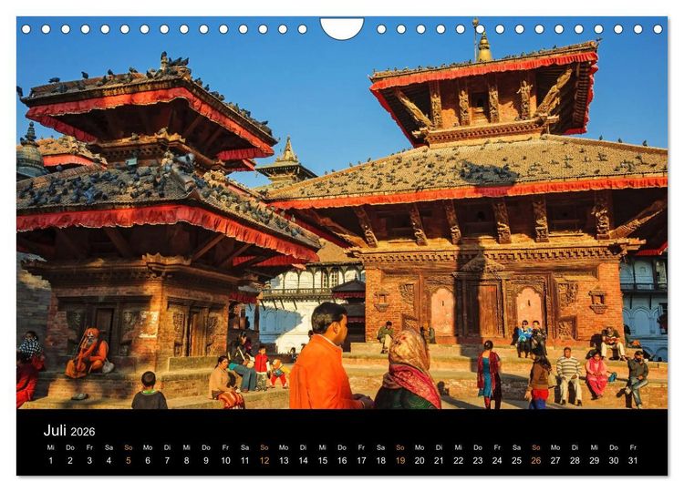 Produktbild: Nepal - In den Stra&szlig;en von Kathmandu (Wandkalender 2026 DIN A4 quer), CALVENDO Monatskalender