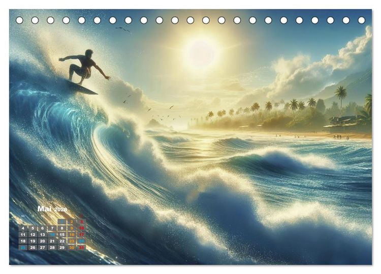 Produktbild: Big Wave Surfen (Tischkalender 2026 DIN A5 quer), CALVENDO Monatskalender