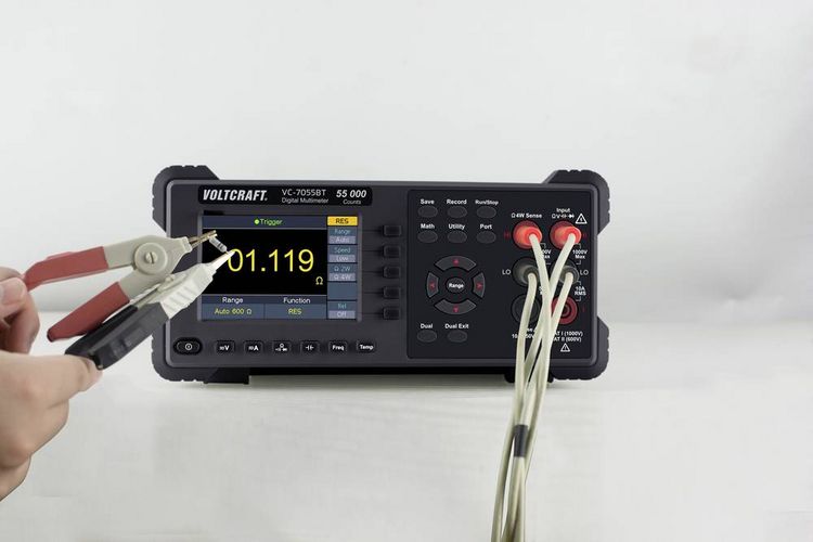 Produktbild: VOLTCRAFT VC-7055BT Tisch-Multimeter digital Datenlogger CAT I 1000 V, CAT II 600 V Anzeige (Counts): 55000