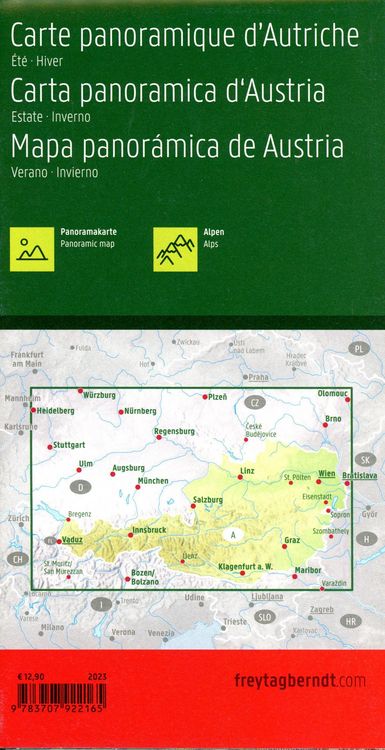 Produktbild: &Ouml;sterreich Panoramakarte, Sommer / Winter, freytag & berndt