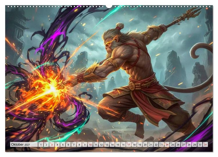 Produktbild: Sun Wukong - Die Reise des Affenk&ouml;nigs (Wandkalender 2027 DIN A2 quer), CALVENDO Monatskalender