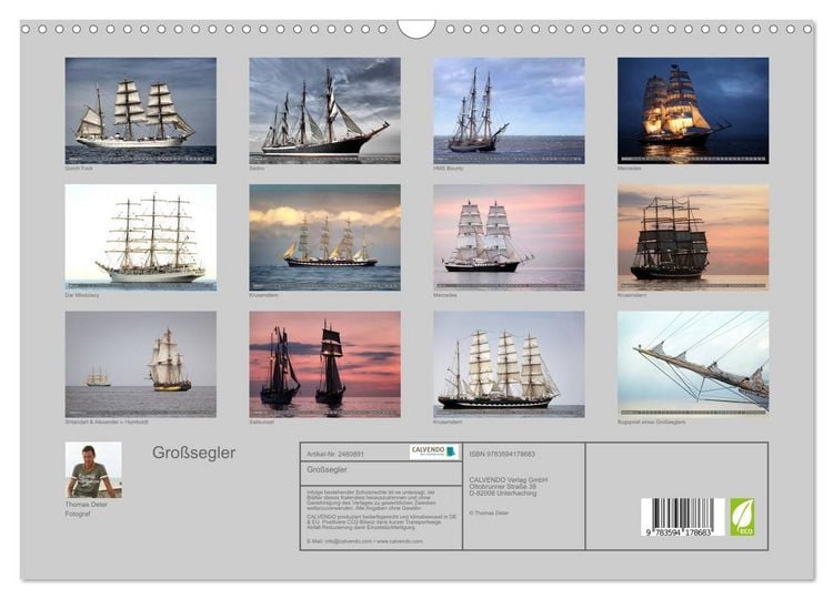 Produktbild: Gro&szlig;segler (Wandkalender 2027 DIN A3 quer), CALVENDO Monatskalender