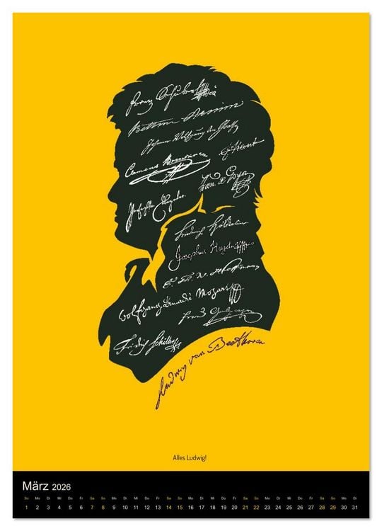 Produktbild: Ludwig van Beethoven - Portraits, Artworks und Designs (Wandkalender 2026 DIN A3 hoch), CALVENDO Monatskalender