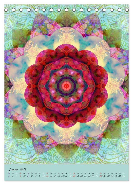 Produktbild: FLORALE MANDALAS (Tischkalender 2026 DIN A5 hoch), CALVENDO Monatskalender