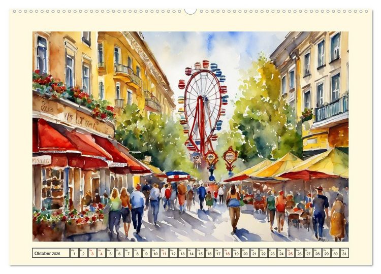 Produktbild: Europas Metropolen (hochwertiger Premium Wandkalender 2026 DIN A2 quer), Kunstdruck in Hochglanz