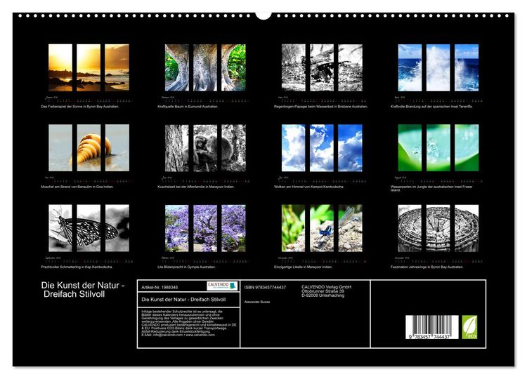 Produktbild: Die Kunst der Natur - Dreifach Stilvoll (hochwertiger Premium Wandkalender 2026 DIN A2 quer), Kunstdruck in Hochglanz