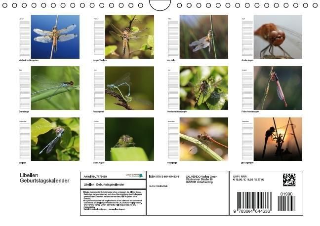 Produktbild: Libellen Geburtstagskalender (Wandkalender immerw&auml;hrend DIN A4 quer)