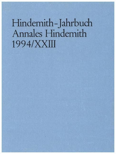 Produktbild: Hindemith-Jahrbuch