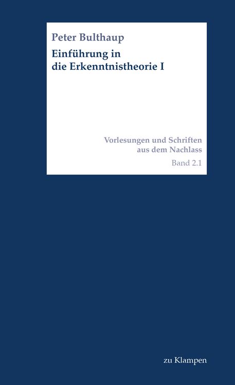 Produktbild: Einf&uuml;hrung in die Erkenntnistheorie I