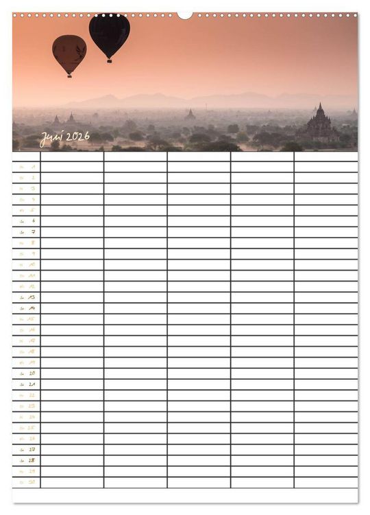 Produktbild: Goldenes Myanmar - Familienkalender 2026 (hochwertiger Premium Wandkalender 2026 DIN A2 hoch), Kunstdruck in Hochglanz
