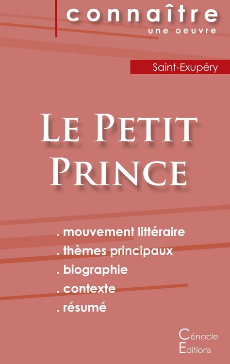 Produktbild: Fiche de lecture Le Petit Prince de Antoine de Saint-Exup&eacute;ry (Analyse litt&eacute;raire de r&eacute;f&eacute;rence et r&eacute;sum&eacute; complet)