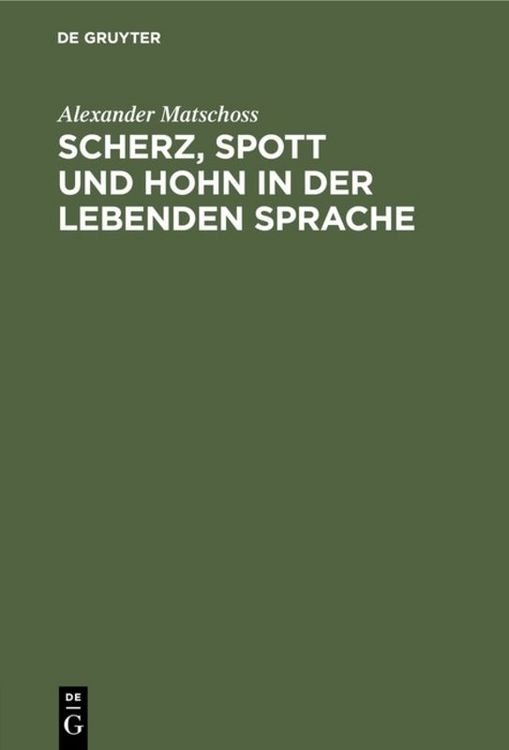 Produktbild: Scherz, Spott und Hohn in der lebenden Sprache