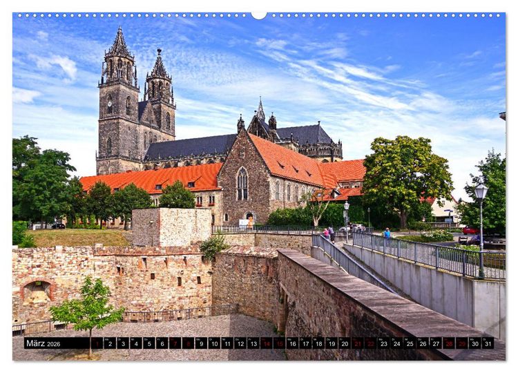 Produktbild: Magdeburger Ansichten (hochwertiger Premium Wandkalender 2026 DIN A2 quer), Kunstdruck in Hochglanz