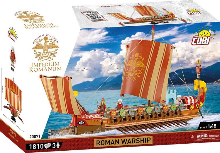 Produktbild: COBI Imperium Romanum 20071 - Roman Warship, R&ouml;misches Kriegsschiff, Bausatz, 1810 Klemmbausteine/3 Figuren