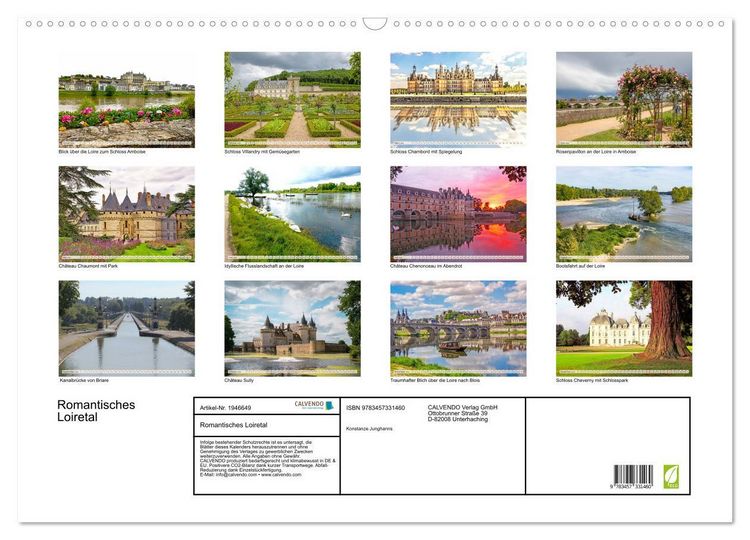 Produktbild: Romantisches Loiretal (Wandkalender 2026 DIN A2 quer), CALVENDO Monatskalender