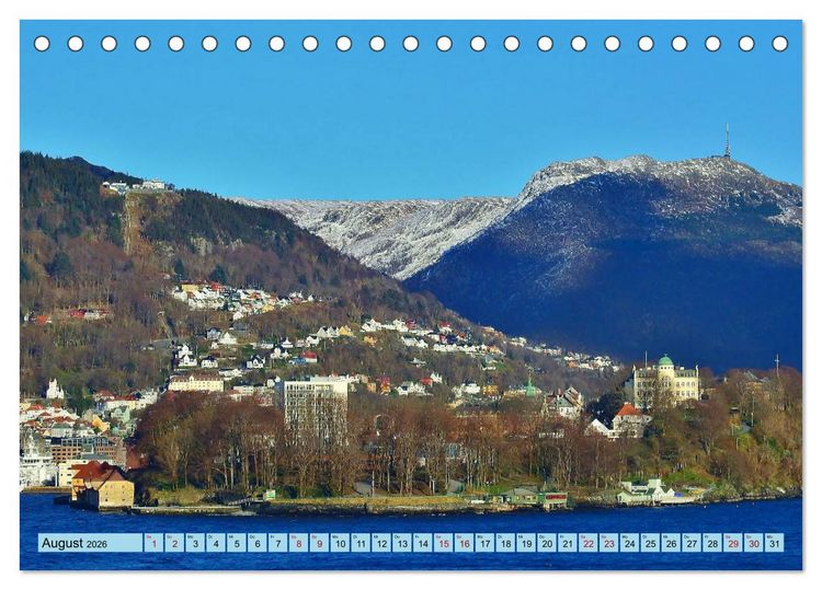 Produktbild: Wundersch&ouml;nes Bergen. Norwegens Tor zum Fjordland (Tischkalender 2026 DIN A5 quer), CALVENDO Monatskalender